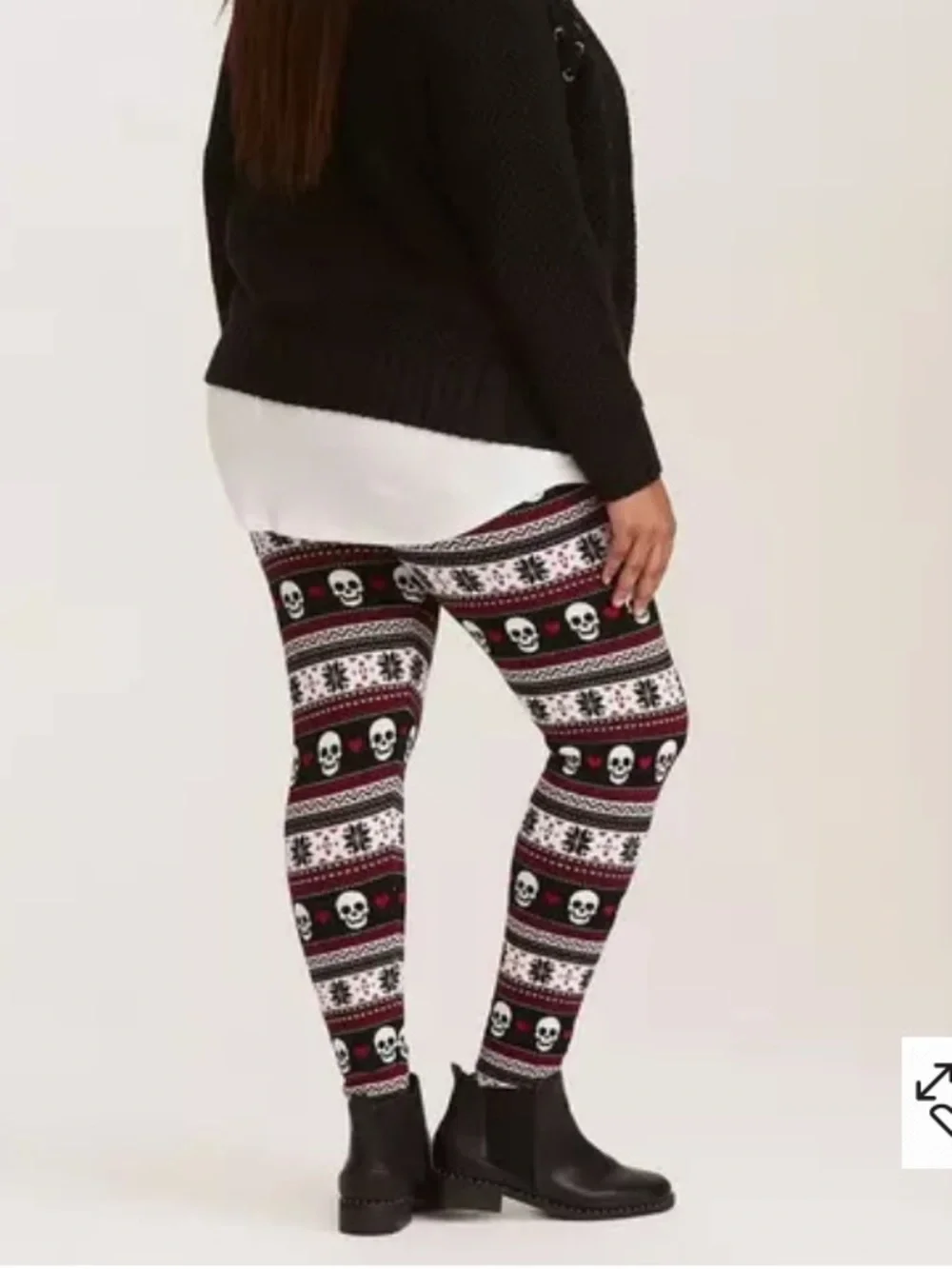 Torrid skull heart thick sweater leggings - Picture 2 of 13